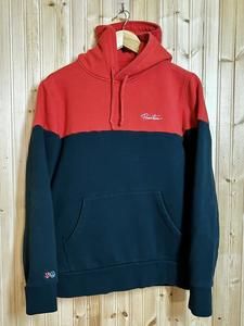 Primitive Skateboarding Hoodie Two Tone Red Orange & Navy Dice Logo Sz Small